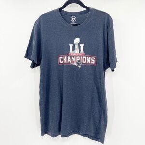 NFL Super Bowl Champions Patriots T Shirt Men's‎ Size L Blue Crew Neck